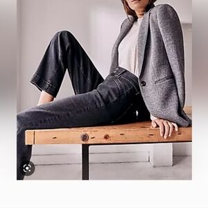 Ann Taylor Jeans Black High Waist Easy Straight High Rise